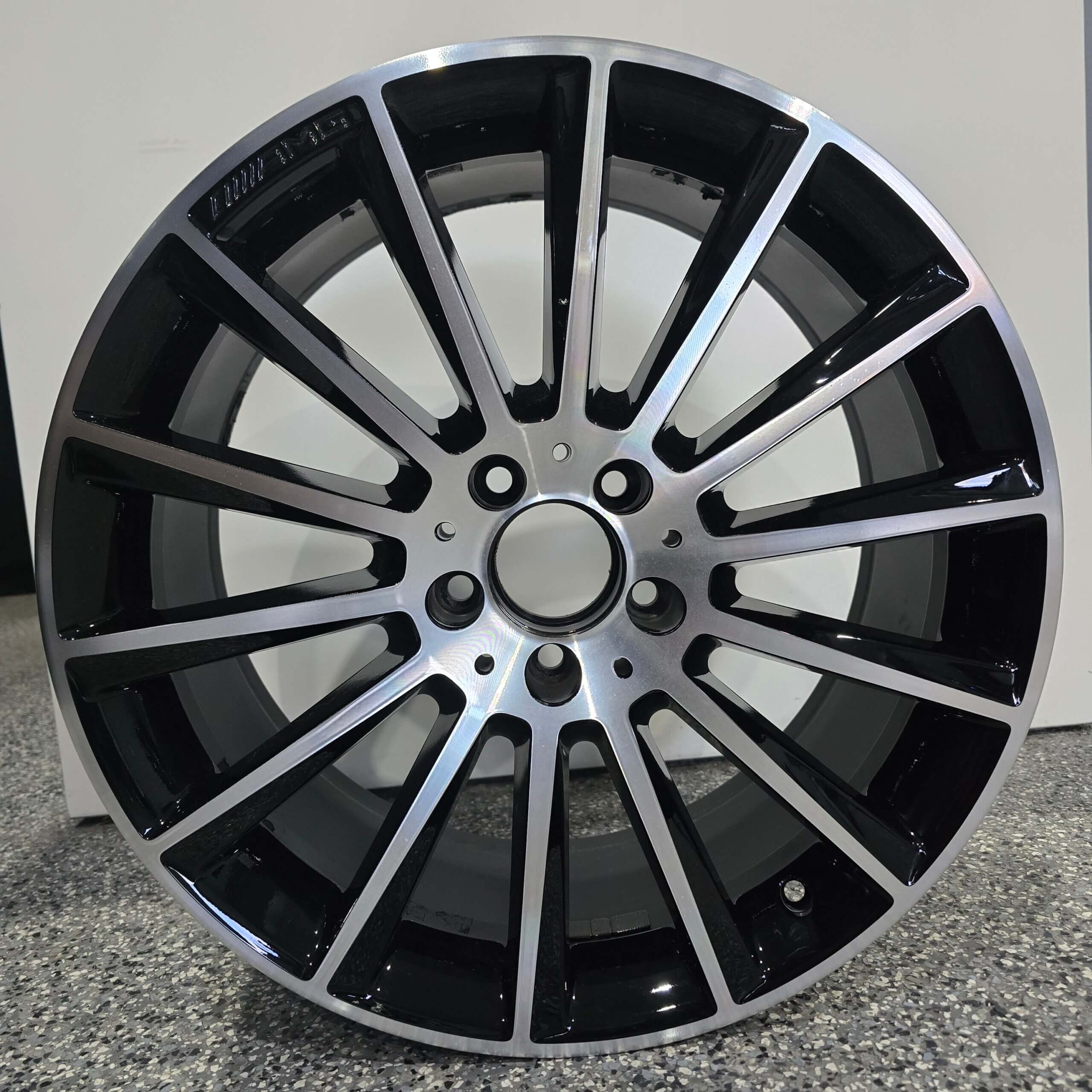 Genuine OEM Mercedes 19x8.5 Wheel Rim – Refurbished Machined Face, Black, ET52 Offset